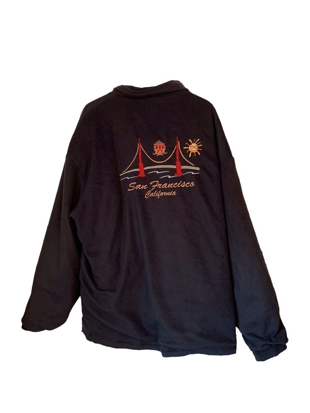 Reversible San Francisco California yellow blue jacket XXL Golden Gate Bridge
